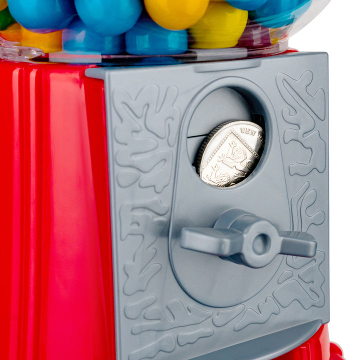 Gumball machine with a coin inserted for operation
